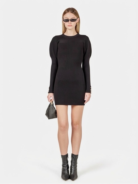 Anthropologie Dresses & Skirts - Endless Rose/Size Large
Puff Sleeve Black Long-Sleeve Knit Mini Dress